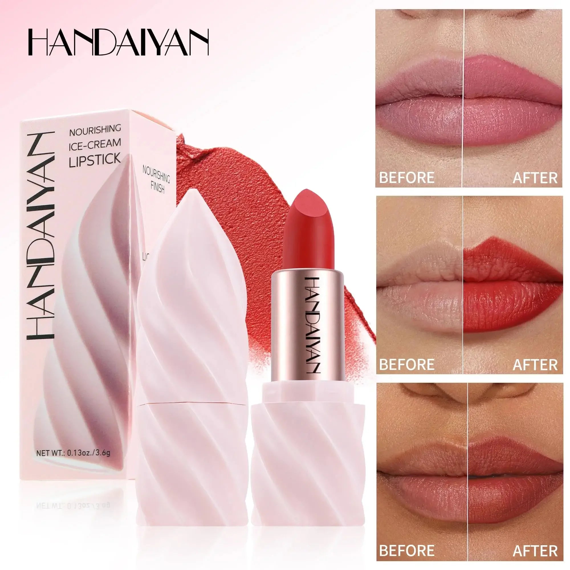 Matte Velvet Lipstick Ice Cream Long Lasting Waterproof Nourishing Moisturizing Highly Pigmented Satin Lip Gloss Non Stick Cup