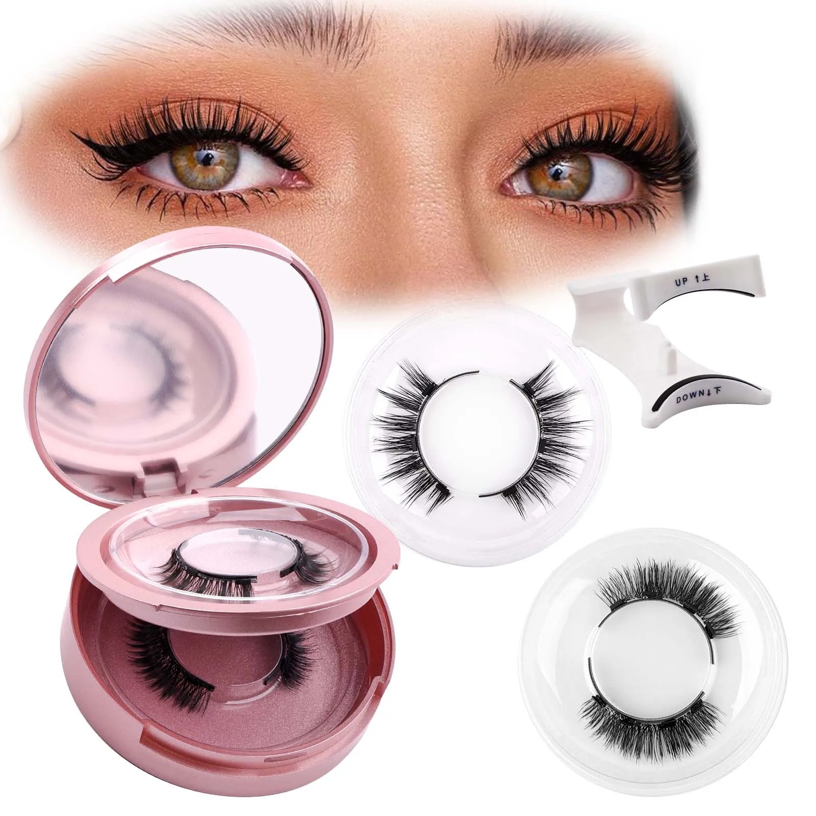 GEMERRY Magnetic Eyelashes with Applicator Natural Look Reusable Soft Strip False Lashes No Glue Makeup Kit Easy to Wear  Remove