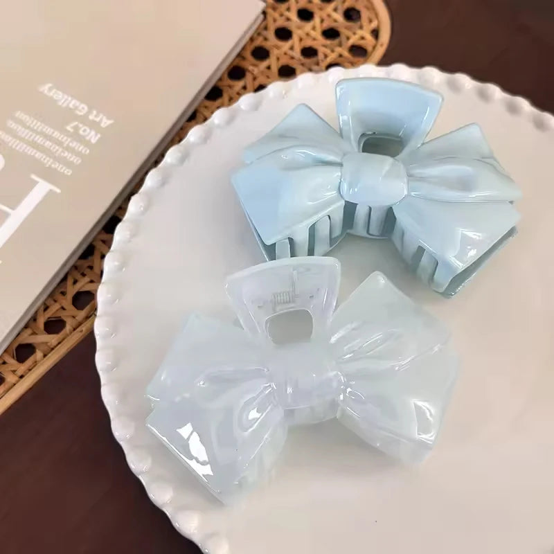 1/4pcs new fresh sweet large star clip blue atmosphere bow tie shark clip hair accessory female