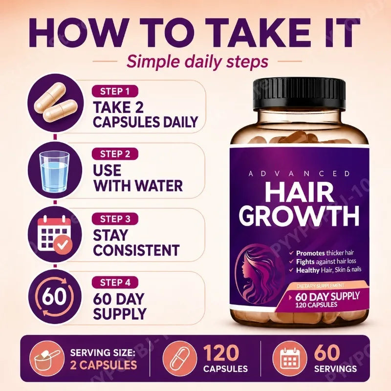 Hair Growth Vitamins for Women Biotin 10000 Mcg Collagen Saw Palmetto Naturally Regrow Skin Nails 60 Day Supply