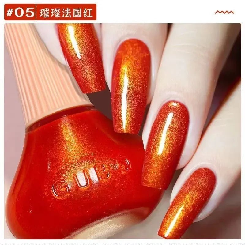 12ml  No-bake Quick Dry Nail Polish Shimmer Nail Polish Quick Dry No Peelable Long Lasting Nail Art Varnish 45 Colors