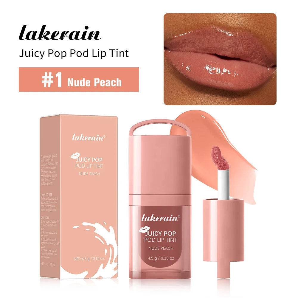 Juicy Box Shape Lip Tint Gloss Moisturizing Lightweight & Non-Sticky Lip Staion Long-Lasting High Shine Finish Lips Makeup