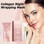 Collagen Night Wrapping Mask Moisturizing Firming Peel-Off Mask Gel Face Deep Cleansing Pores Hydrating Brightening Facial Mask