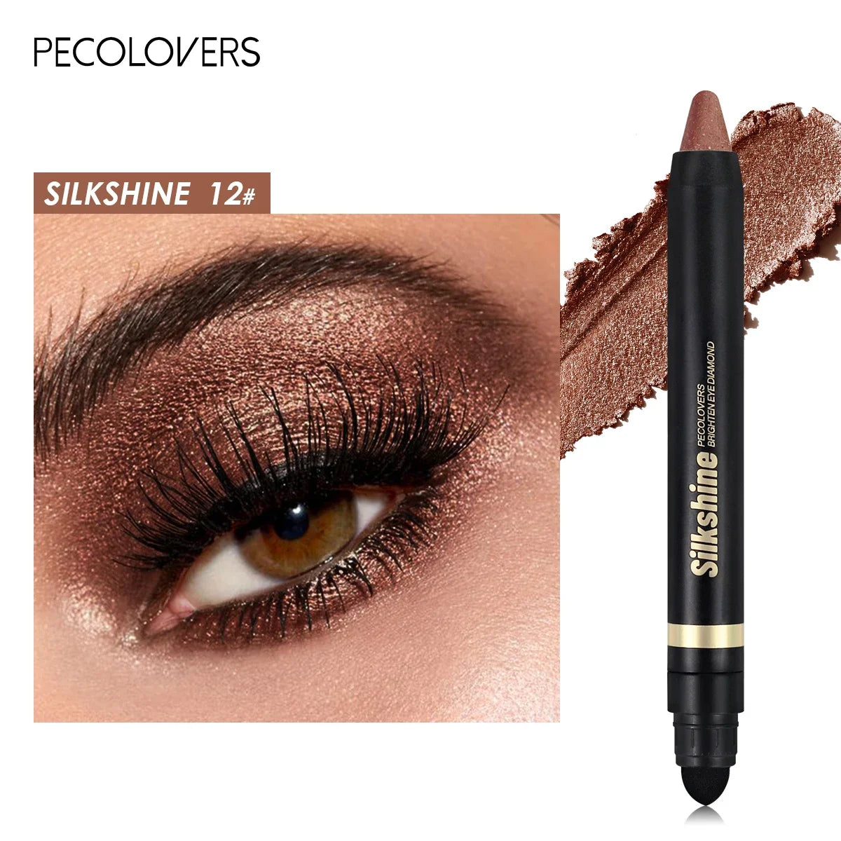 Colorful Shimmer Eyeshadow Stick Double Ended Metallic Pearlescent Highlighter Makeup Pigment Silkworm Eyeshadow Pen