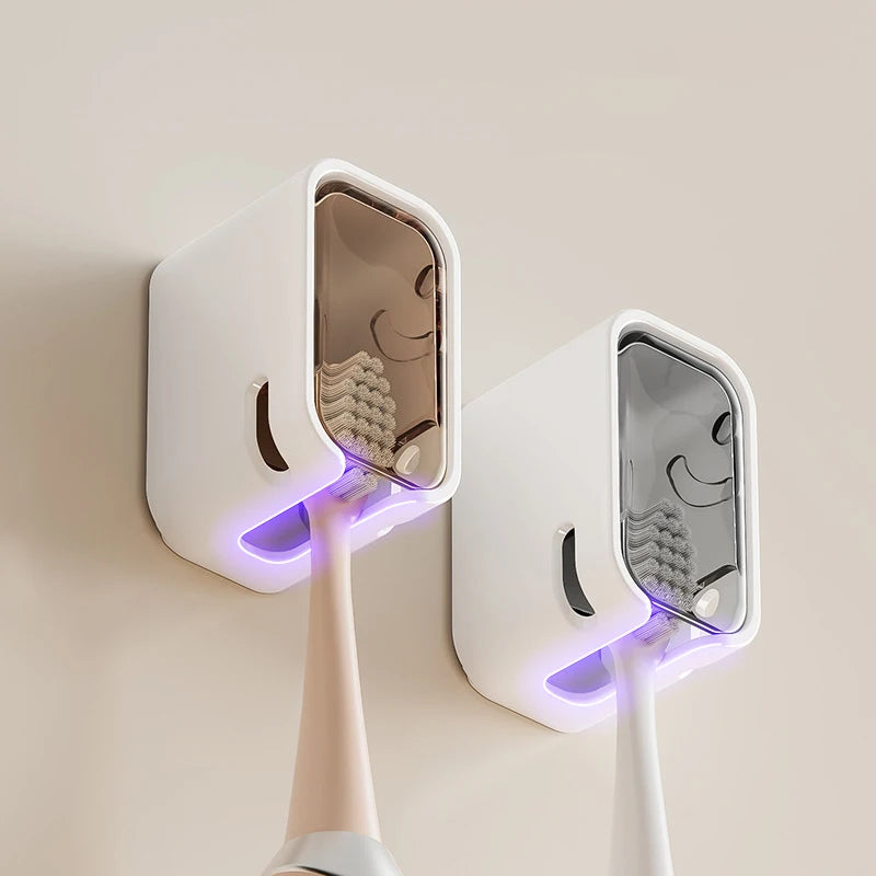 2/3/4PCS Toothbrush Holder Wall-mounted Punch-free Toothbrush Rack Dustproof Bathroom Electric Toothbrush Organizer
