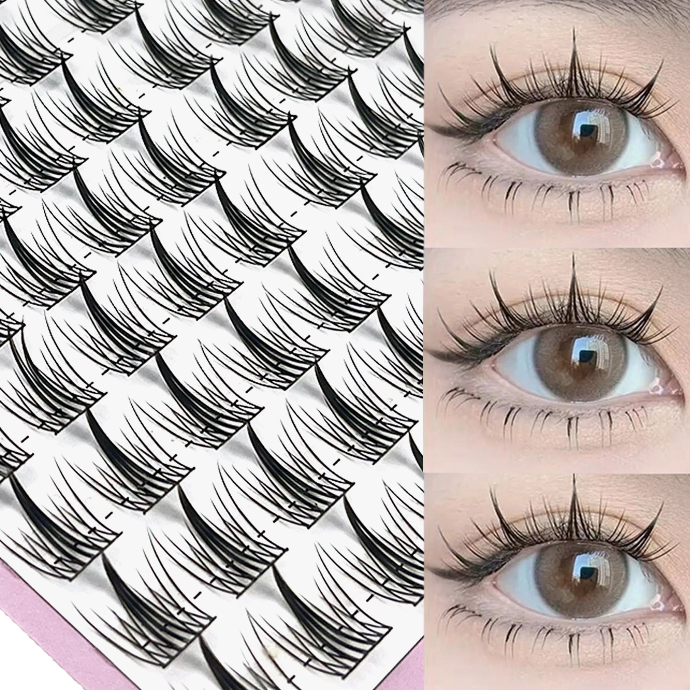 1 Box/120 Bunches segmented Fish Tail Eyelashes Individual Eyelash Cluster Natural Eyelash Extension False Lashes Makeup Tool