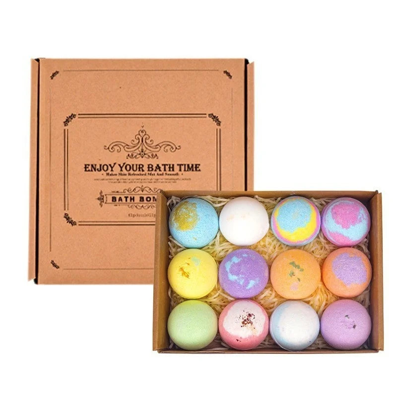 12pcs 20g/60g Bath Gift Natural Mini Handmade Bathing Foot Spa Bomb Rich Essential Oils Moisturizing Dry Skin Relaxing Scent
