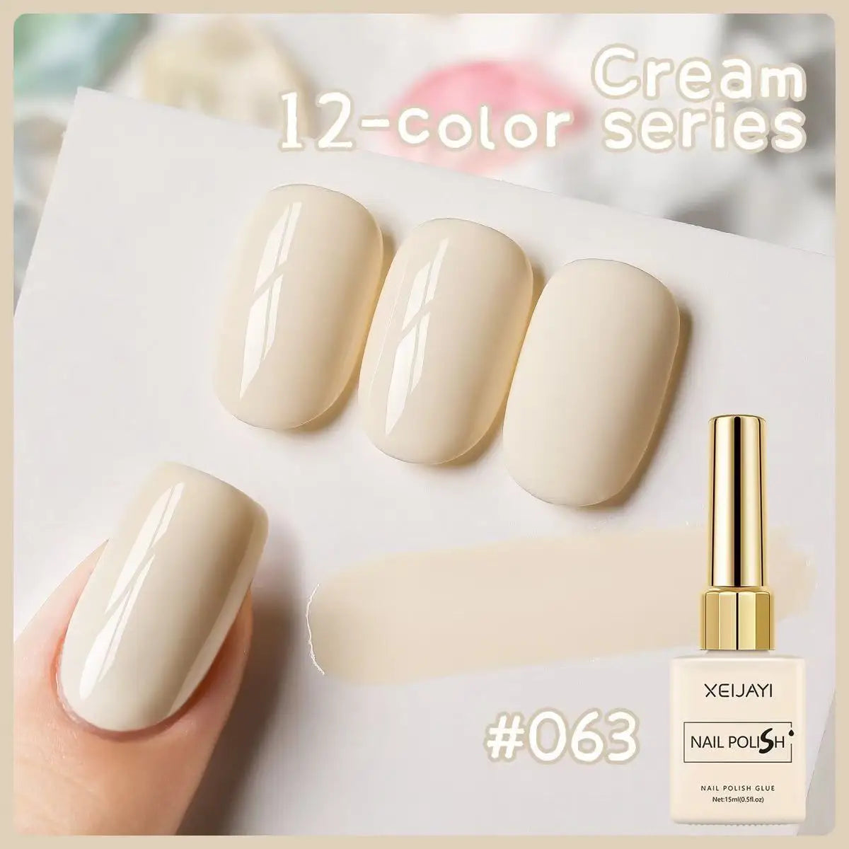 XEIJAYI Macaroon Gel Nail Polish Set 12 Colors High Gloss Shine Long-Lasting UV LED Soak Off Gel Non-Alcohol Formula Nail Art