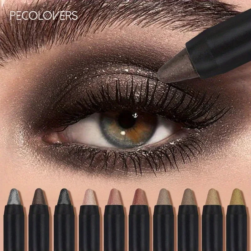Colorful Shimmer Eyeshadow Stick Double Ended Metallic Pearlescent Highlighter Makeup Pigment Silkworm Eyeshadow Pen