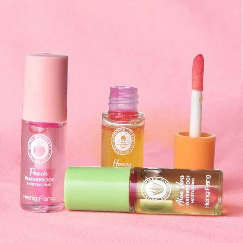 Water Light Lip Gloss Temperature Sensing Moisturizing Color Changing Lip Balm Peach Aloe Vera Brighten Repair Lips Oil Pomade