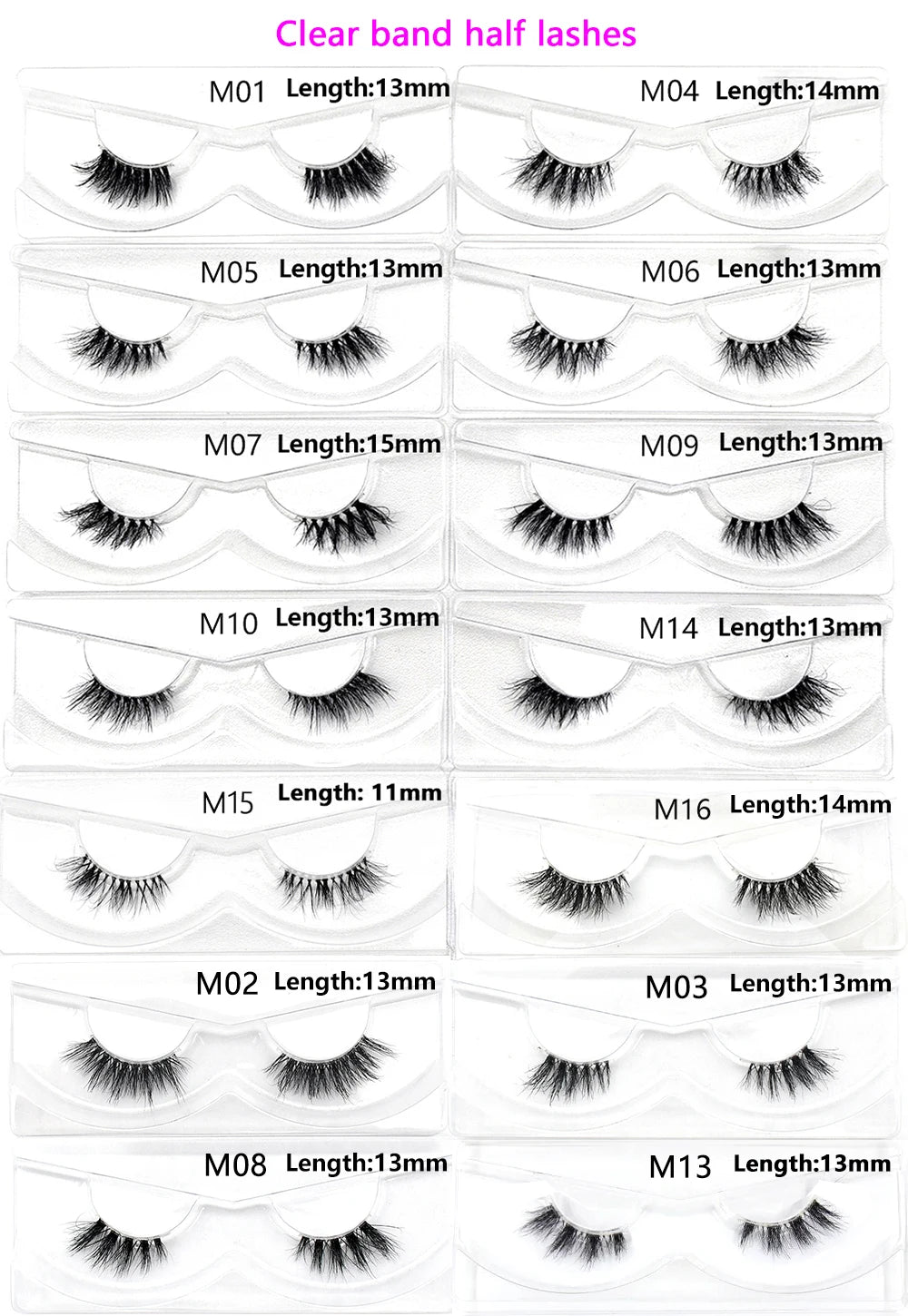 Bulk Items 10/30/60/100 Pairs Mink Half Lashes Natural Long Fluffy Wispy Half False Eyelashes Extension Lightweight Short Lashes