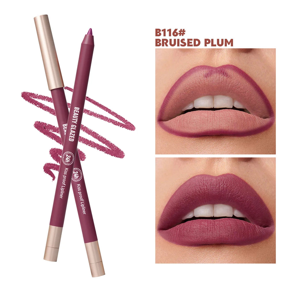 8 Colors Artist Palette Matte Velvet Lip Liner Pencil | Long-Lasting Waterproof, Non-Sticky Matte Finish, Precise Tip for Sharp