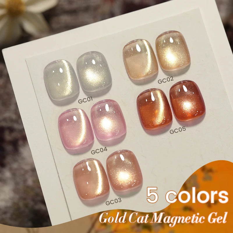 BORN PRETTY 10ml Rose Gold Cat Magnetic Gel Polish Pink Orange Soak Off UV LED Varnis Semi Permanent for Nail Art Design at Home