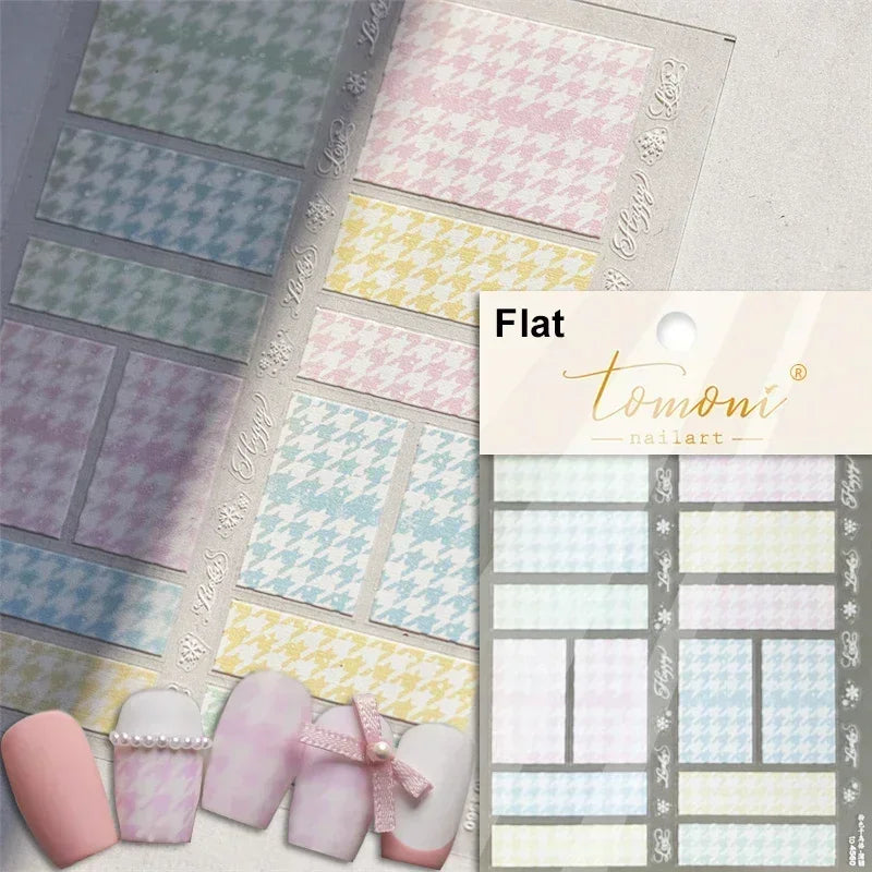 1pcs Elegant 5D Pearl Lace Wave Nail Art Stickers Exquisite White Lines Nail Decoration Decals DIY Self Adhesive Transfer Slider
