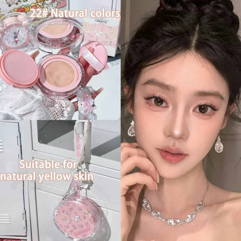 Cute Cat Air Cushion Compact Cream Hydrated High Coverage Foundation Oil Control Concealer BB Cream Korean Makeup Base Cosmetic