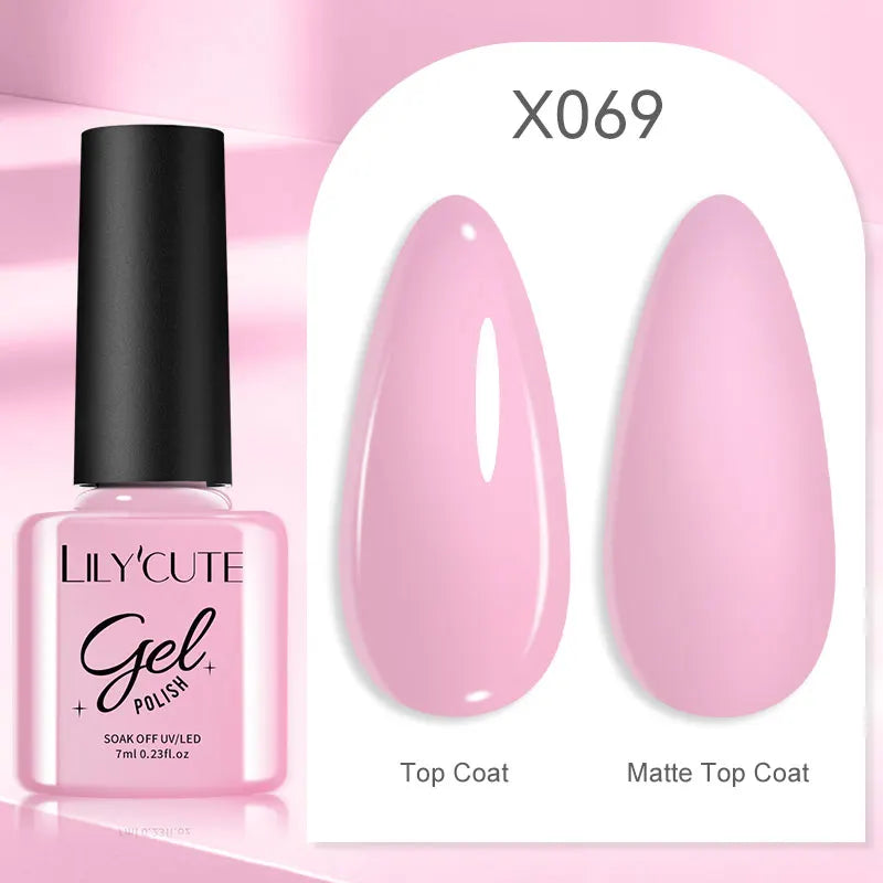 LILYCUTE Spring Summer 7ml Nail Gel Polish Long Lasting 125 Colors Soak Off UV Gel For Women French DIY Nail Art Supply