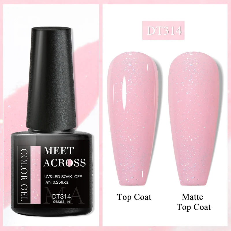 MEET ACROSS 7ml 36Colors Glitter Thermal Gel Nail Polish 3 Colors Changing Soak Off Gel Winter Semi Permanant Nail Art Varnish
