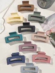 10Pcs Colorful Square Non-Slip Hair Claw Clips for Women 2.6 Inch Strong Hold Jaw Clip Bulk Hair Accessories for Daily Use Gift