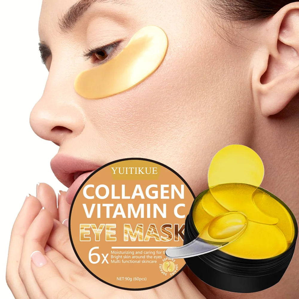 Collagen Vitamin Eye Mask 90g - 6x Moisturizing, Brightens & Multi-Care, Hydrating Serum, for All Skin Types, Gentle Formula