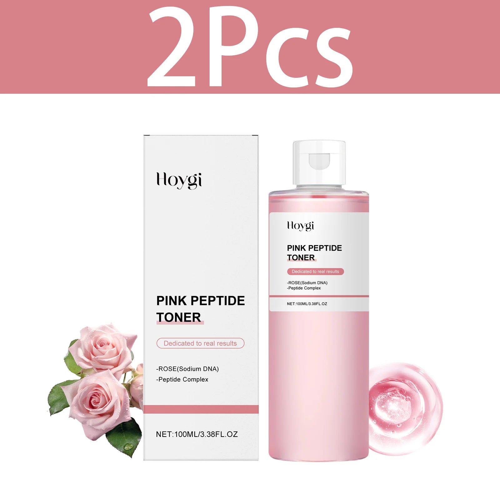 HOYGI Rose Moisturizing Toner Firming Hydrating Elasticity Fade Fine Lines Moisturize Skin Rejuvenating Lotion Brightening Skin