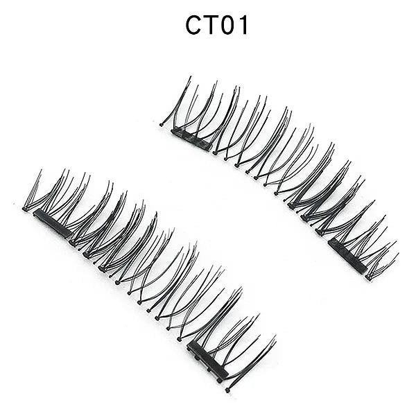 Three Magnet False Eyelashes No Trace of Glue Free 3d Magnetic Eyelashes Reuse Quick Stick Double/Four Magnetic Lashes Makeup
