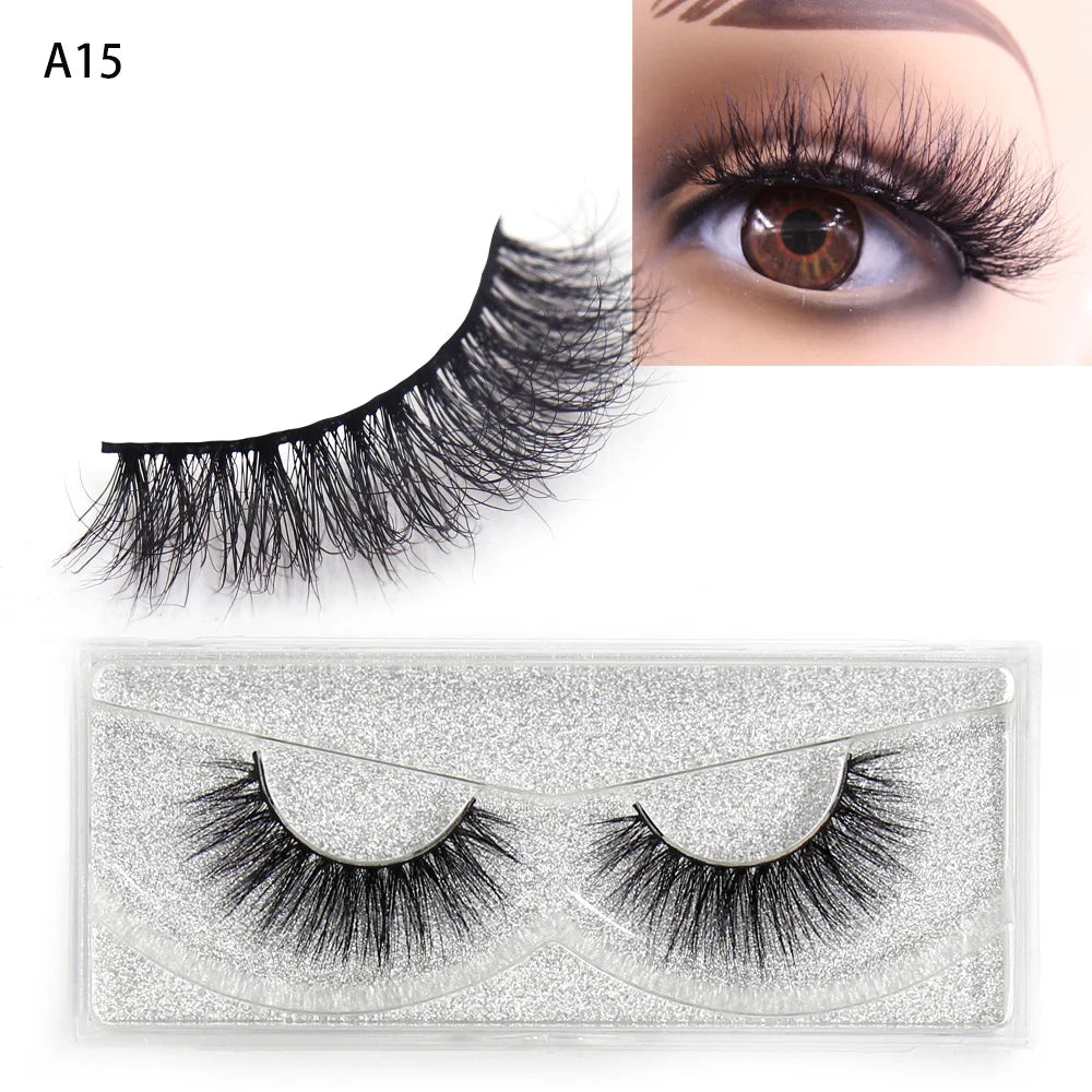AMAOLASH Mink False Eyelashes 3D Mink Lashes Handmade Glamorous Strip Lashes Volume Fake Eyelashes Natural Long Eye Lashes A10
