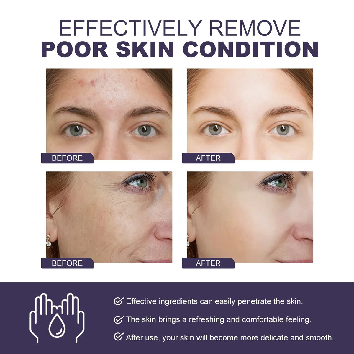 B3 Purple Serum Skin Brightening Dark Spot Reduction Intense Moisturizing Firming Elasticity Boost Multi Action Face Care