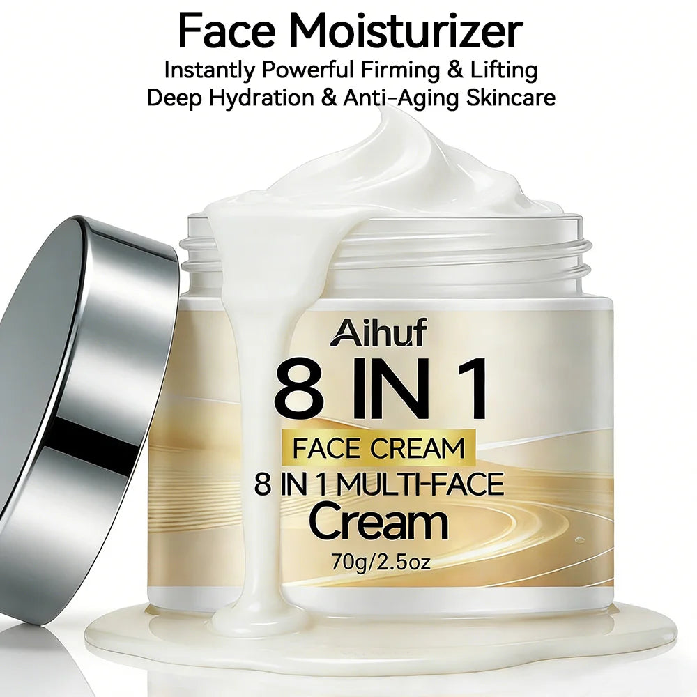 Aihuf 8-in-1 Collagen Day And Night Cream Instant 2-minute Firming 24-hour Moisturizing with Purslane Extract+Retinol+Hyaluronic