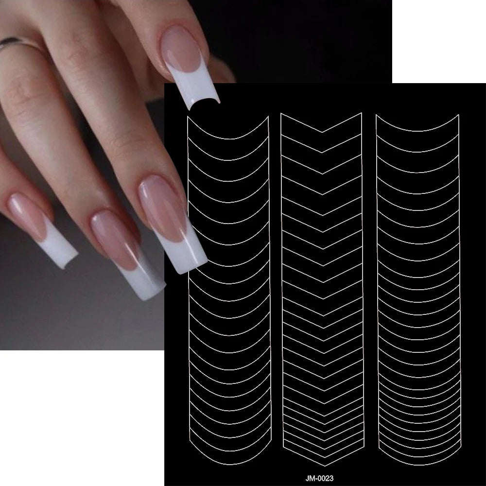 24 Patterns Airbrush Stencils Nail Art Stickers Hollow Butterfly/Flower/Bow/French Line Printing Templates Nail Decal DIY Tools