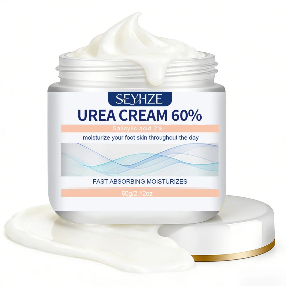 SEYHZE Urea 60% + Salicylic Acid 2% Foot Cream for Dry Rough Skin with Tea Tree Oil Aloe Butter Oil Glycerin Hyaluronic Acid Dee