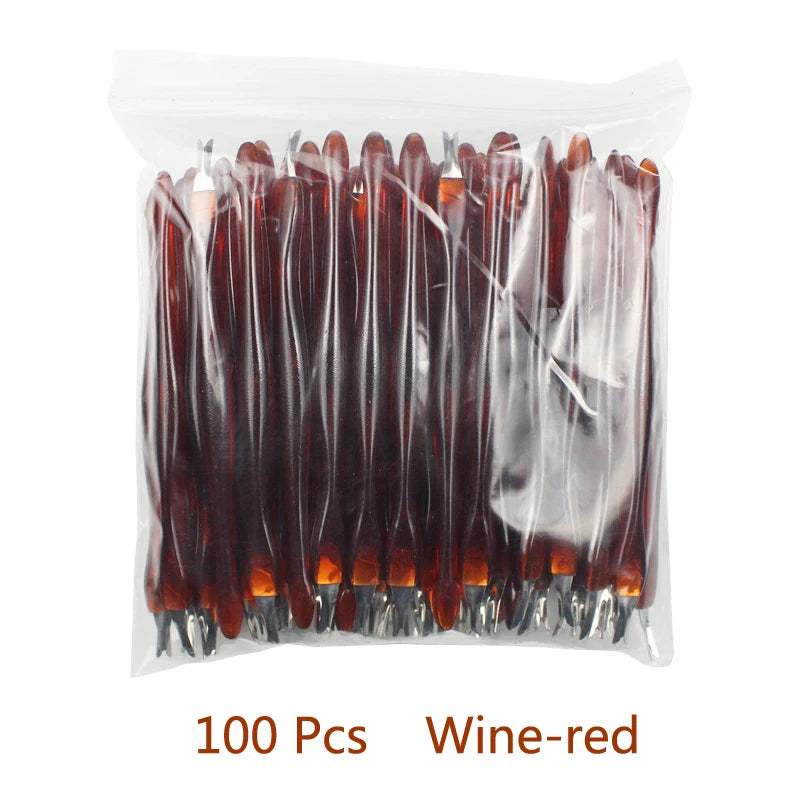 50/100 Pcs/Bag Scrape Dead Skin Push Fork Pedicure Nails Tools Cuticle Remover  V-shaped Sharp Trim Barbs and Exfoliate Manicure