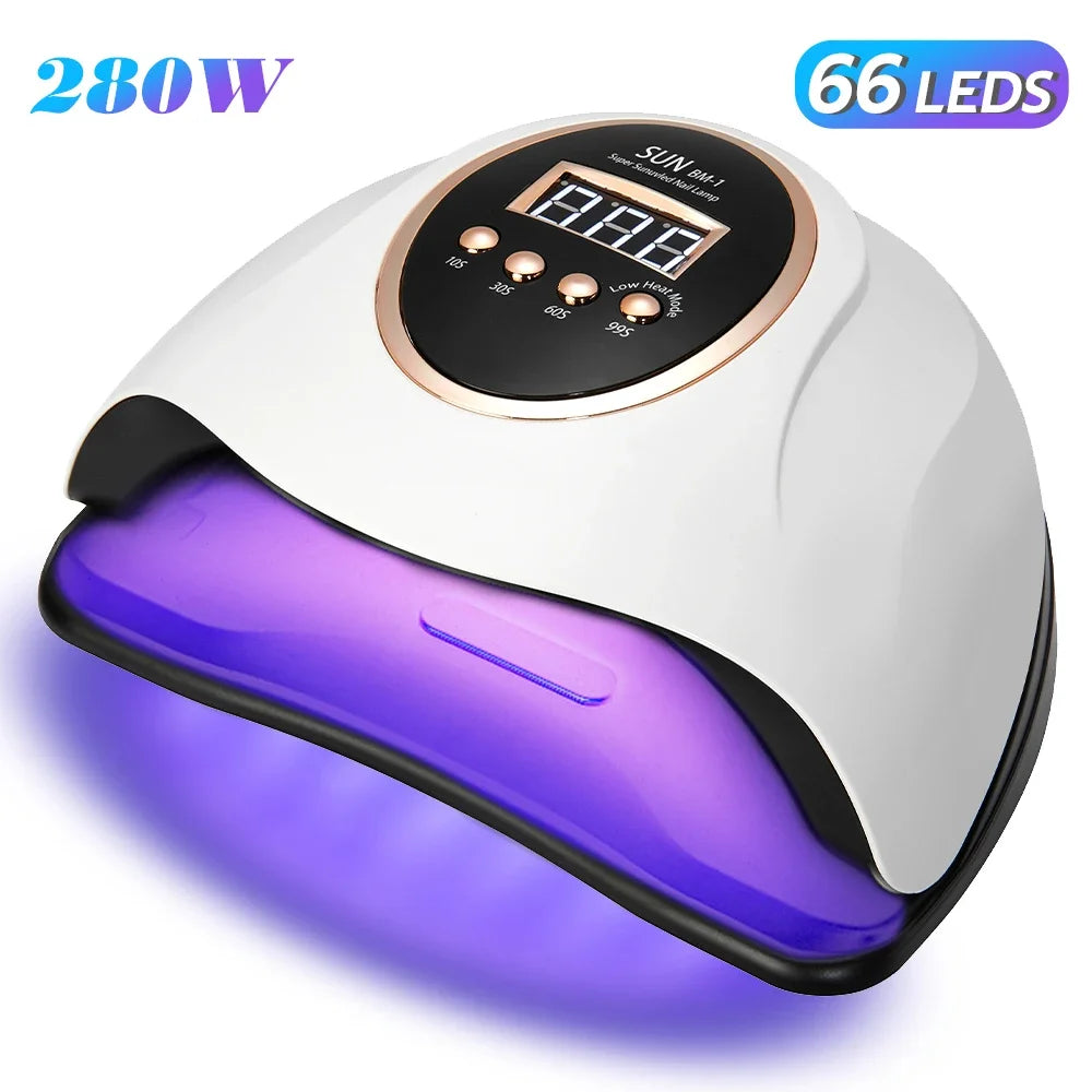 DianaBeauty UV LED Nail Lamp 66 LEDs 280W Nail Dryer for Gel Polish Curing with Automatic Sensor 4 Timer Setting Nail Art Tools