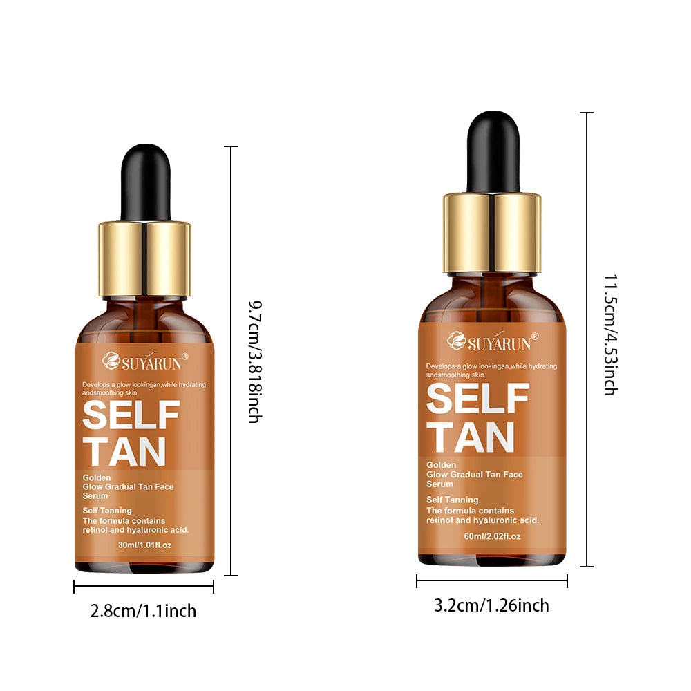 SUYARUN Self-Tanning Serum with Coconut, Jojoba Oil & Aloe – Evens Skin Tone, Gentle Hydration for All Skin Types & Genders.