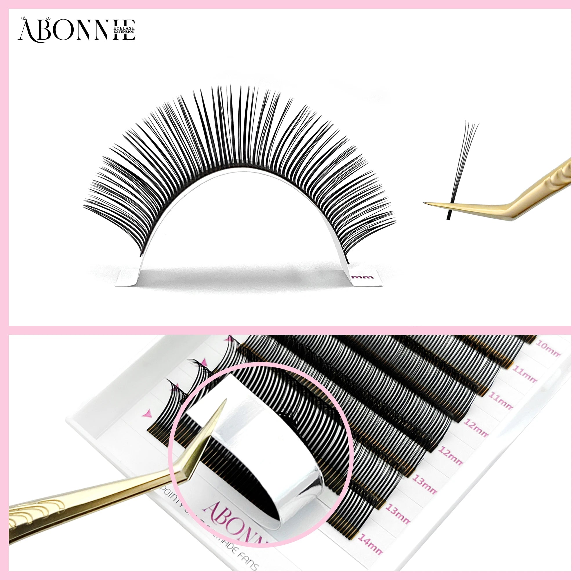 ABONNIE 5D Flower Fairy Flora Lashes Spikes Premade Fans Individual Eyelash Extensions Fluffy Volume Wet False Mink Lashes
