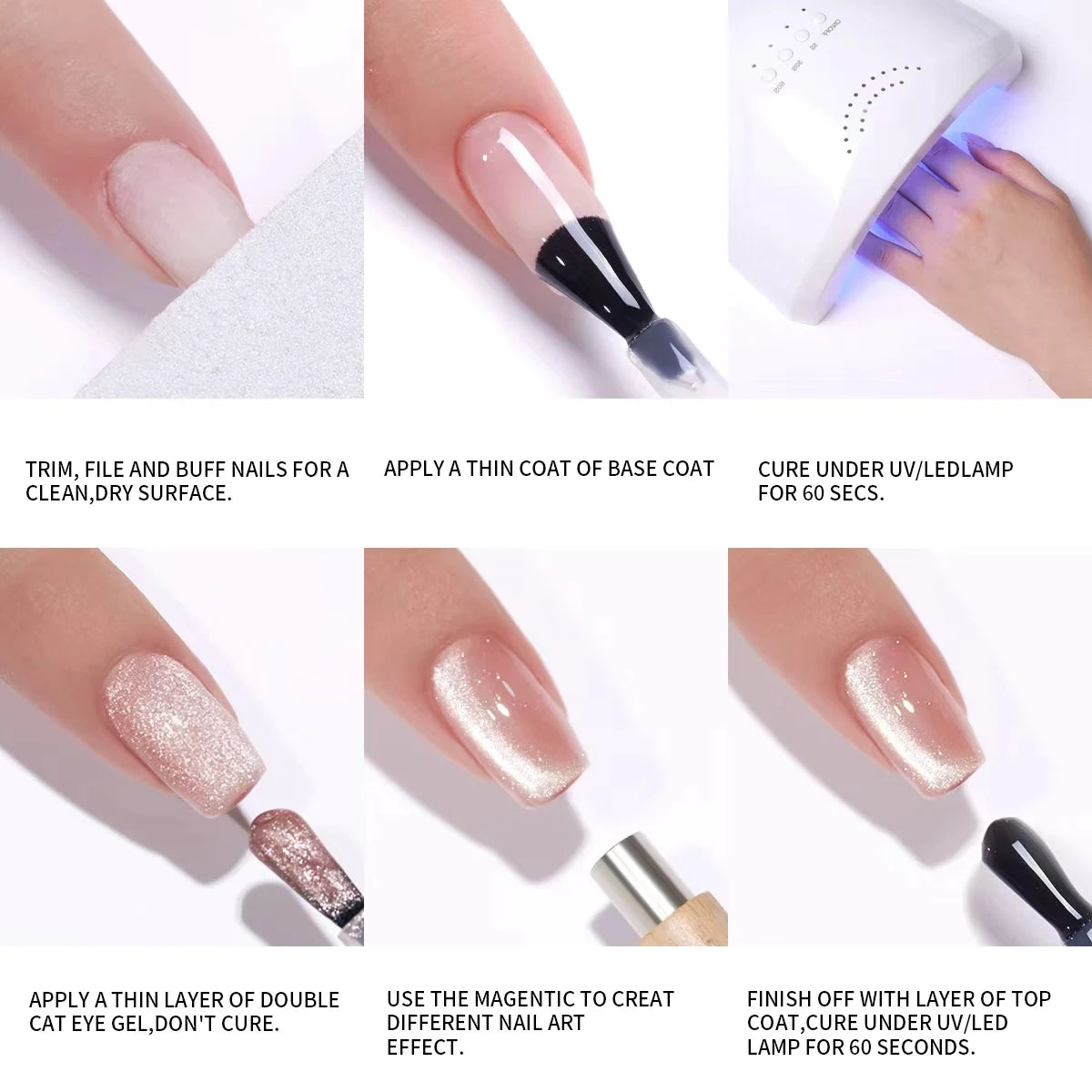 1/12pcs 10ml Cat Eye Nail Gel Polish With Broken Ice Effect And Diamond Crystal Shiny 2025 New Arrival Nail Salon Set