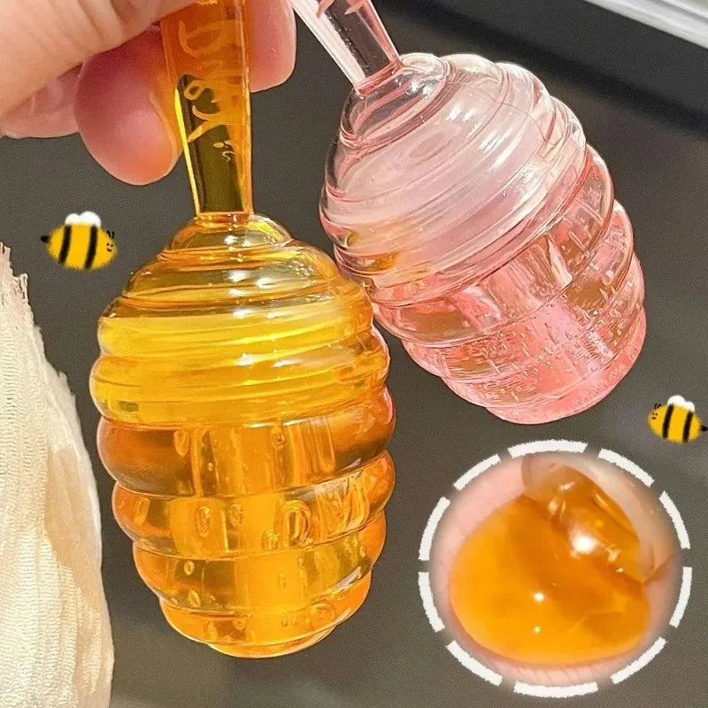 Small Honeypot Lip Oil Long Lasting Moisturizing and Fading Lip Pattern Water Lip Balm Liquid Lipstick Lipgloss Makeup Cosmetics