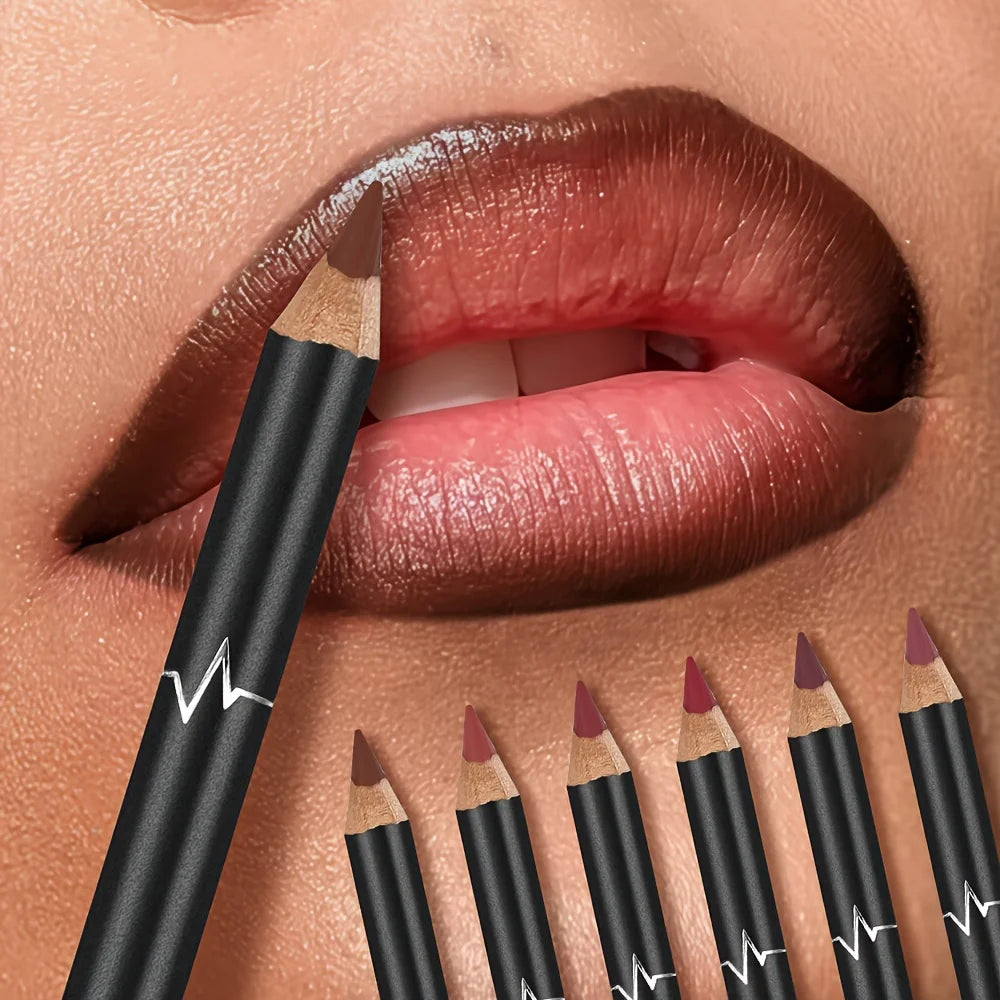 Matte Lip Liner Pencil, Waterproof Long Lasting Non-Fading Smooth Velvet Lip Liner for Outline and Filling, Lip Makeup Tool