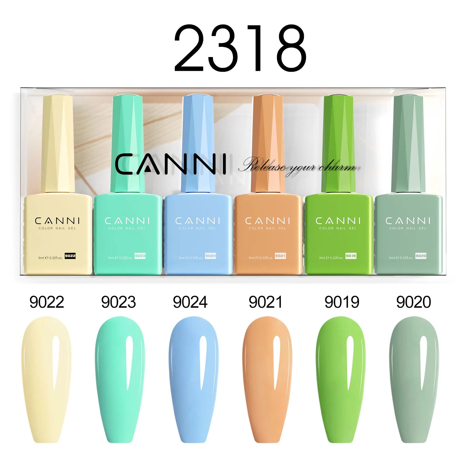 6pcs*9ml HEMA TPO FREE Nail Gel Polish CANNI Semi Permanent Jelly Pink Nude Color Gel Varnish Great Coverage UV LED Lacquer
