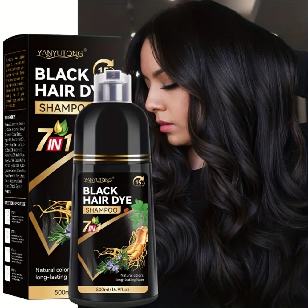 Unisex Adult 7-in-1 Hair Color Shampoo, Hair Color Foam, Plant-Based Hair Color, Easy Shampoo, Cover Gray Hair