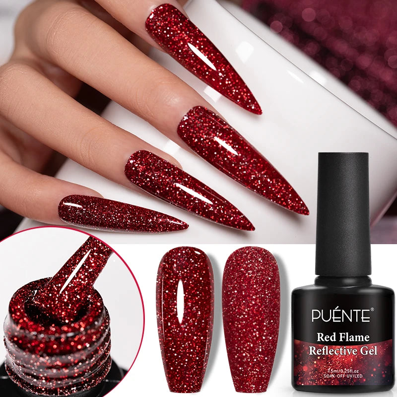 PUENTE 5ml Flower Fairy Gel Nail Polish Pink Blue Purple Natural Dried Flowers Gel For Nail Art Soak Off UV Varnish For Manicure