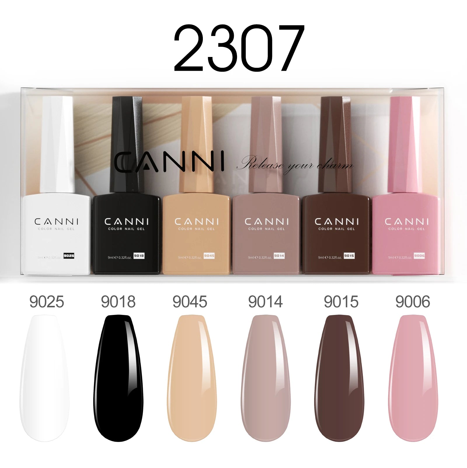 6pcs*9ml HEMA TPO FREE Nail Gel Polish CANNI Semi Permanent Jelly Pink Nude Color Gel Varnish Great Coverage UV LED Lacquer
