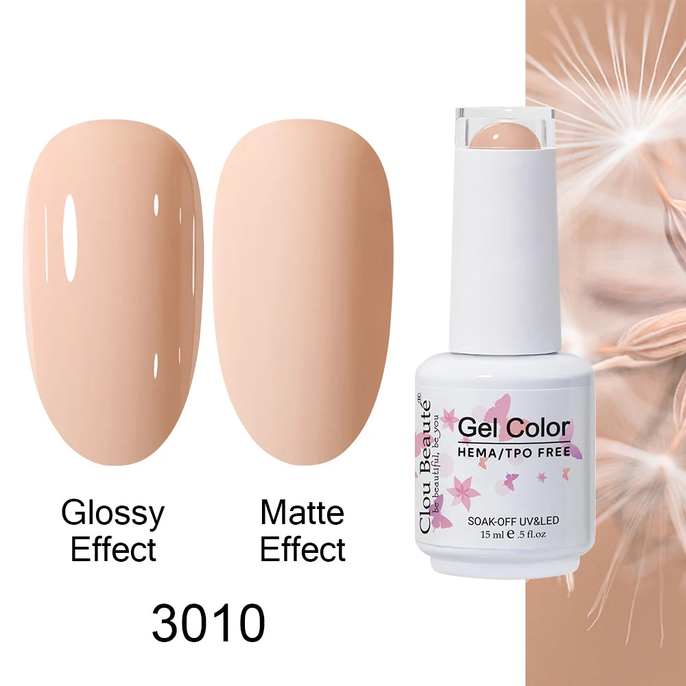 Clou Beaute Gel Nail Polish Neon Brown Royal Blue Red Green Pastal Nude Nail Art Varnishes Gel Lacquer Top Coat UV Gel Nail