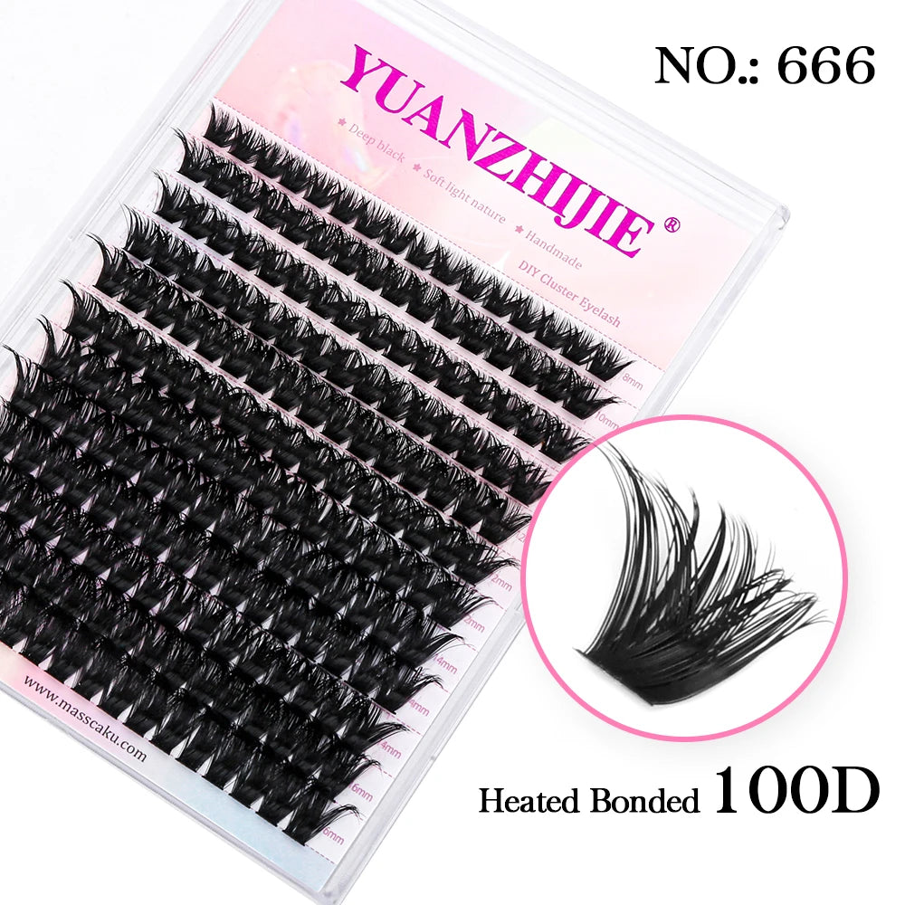 Mix Color 144 Russian Volume YUANZHIJIE False Eyelashes Natural Soft DIY Cluster Segment Lashes Cute Deer Rainbow Eyelashes