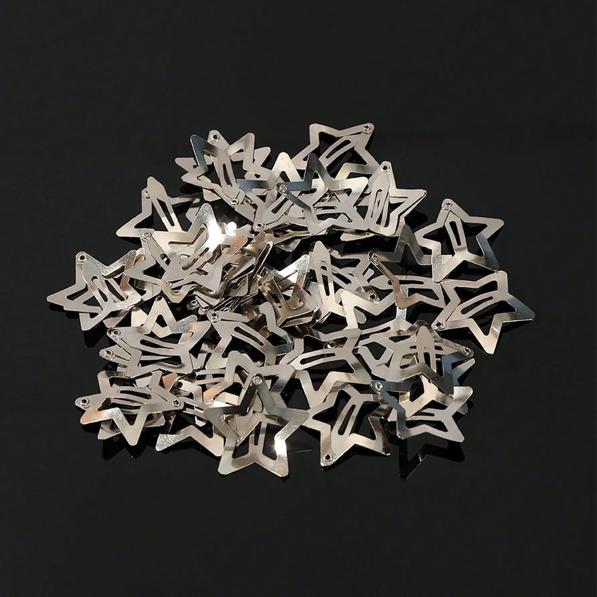 5/15/30/60/100/200pcs Y2K Silver Star Hair Clips for Girls Metal Snap Clip Hairpins Barrettes Hair Grip Jewel Hair Accessories