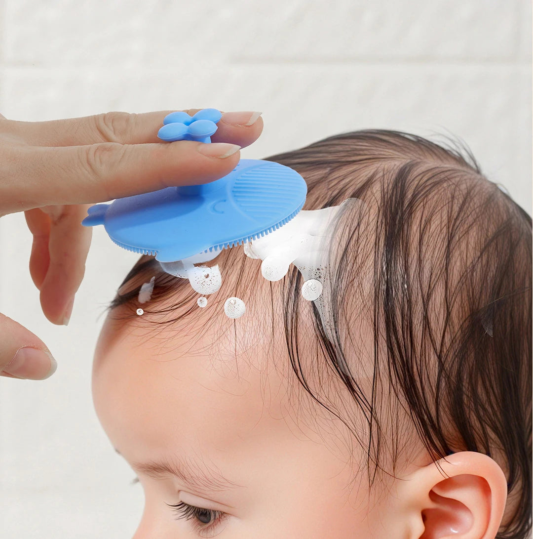 New Baby Hair Comb Accessories Cartoon Cute Comb Infant Bathing Soft Comb Newborn Hair Cleaning Supplies Silicon Head Massage