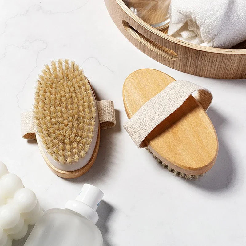 Shower Brush for The Back Handheld Dry Brushing Body Exfoliating Brush Bathroom Cellulite Back Bath Massage  Brush