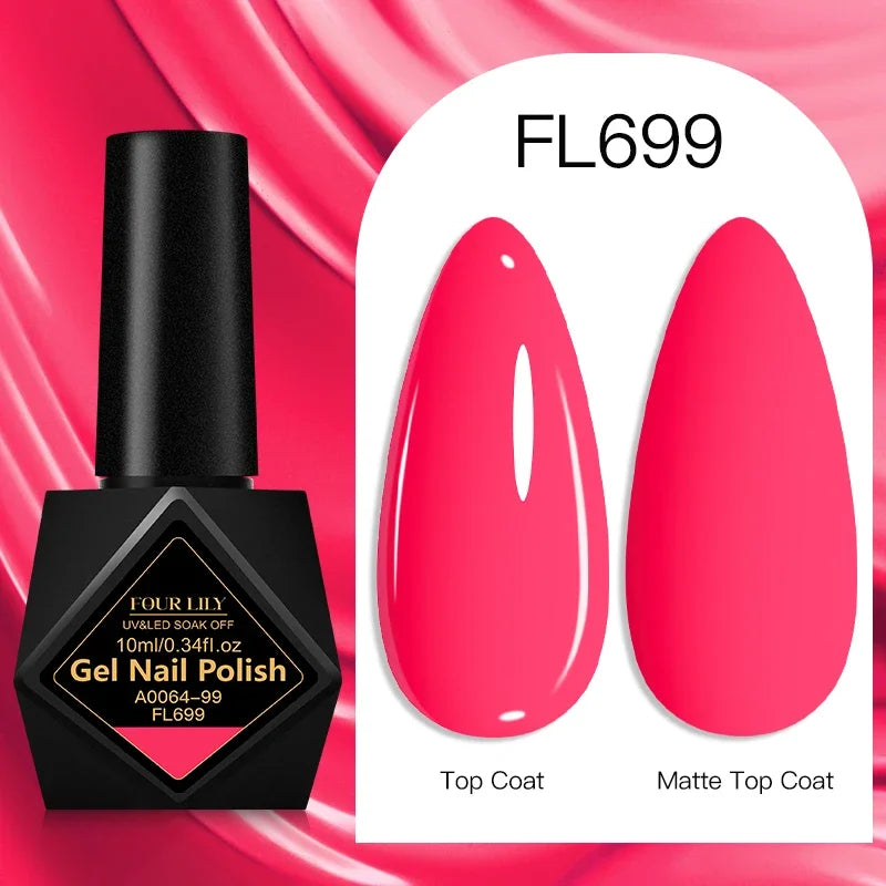 10ml Gel Nail Polish 162 Colors Nail Supplies Vernis Semi Permanent Nail Art Manicure Soak Off LED UV Gel Nail Varnishes Summer