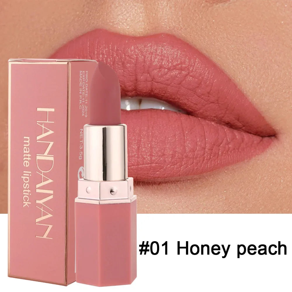 6 Colors Nude Matte Lipstick Waterproof Velvet Lipsticks Sexy Red Brown Pigments Makeup Long Lasting Profissional Lips Cosmetics