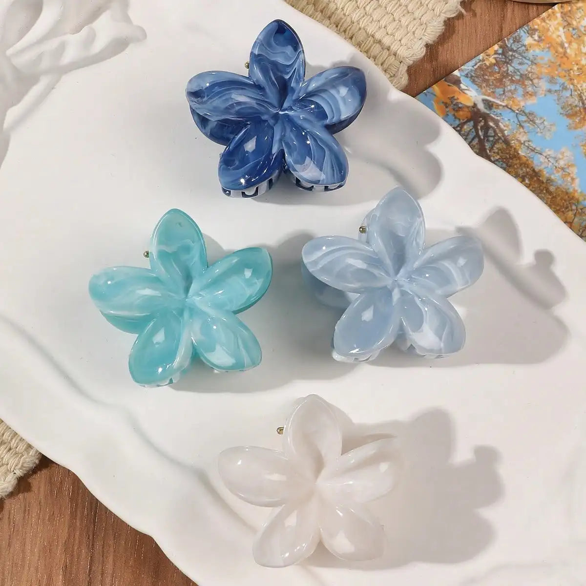4Pcs Multicolor Flower Hair Claw Clips for Women Girls Nonslip Cute Fashion Hair Accessories Small Hairpin Crab Barrette Style