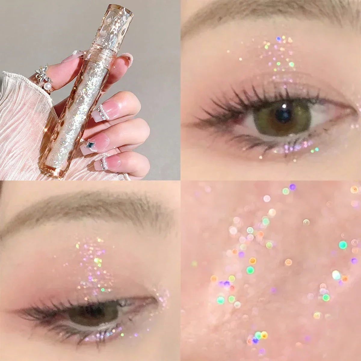 HISYI Colorful Star Flash Eyeshadow Pearlescent Sequins Brighten the Eye Silkworm Monochrome Eyeshadow Liquid High Gloss Makeup
